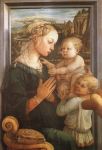 Vierge à l'enfant et deux anges de Filipo Lippi (1465)